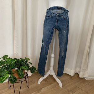 Levi’s. too super low 524 jeans. Blue jeans.